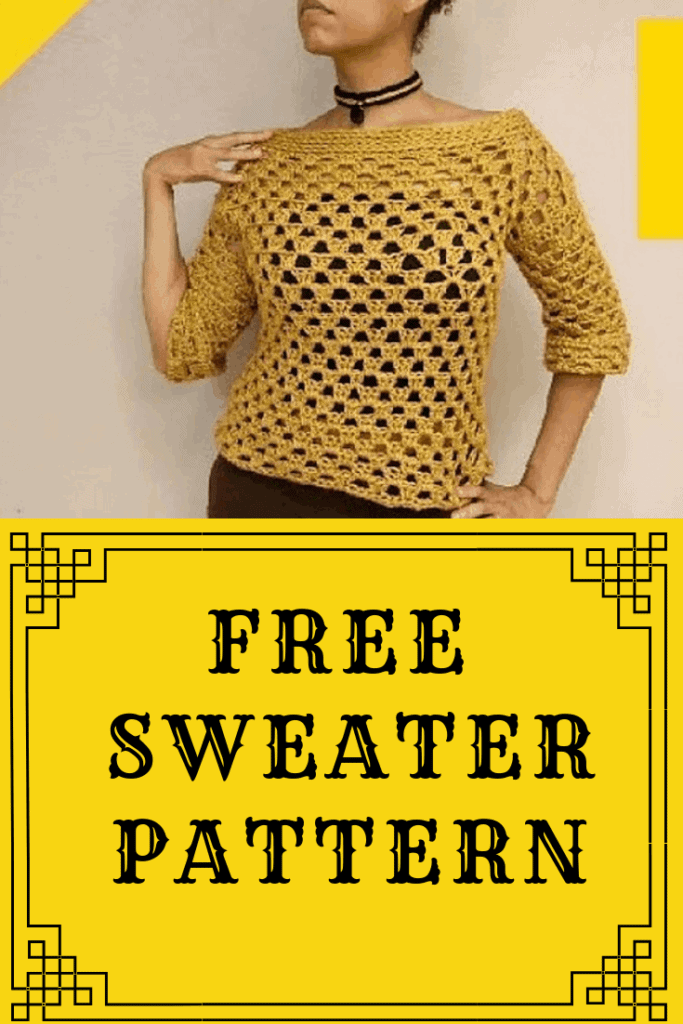 crochet boat neck sweater pattern