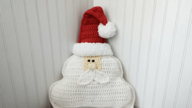 Santa claus crochet pillow