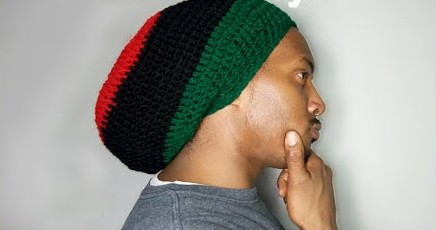 Black Crochet Beanie Slouchy Hat