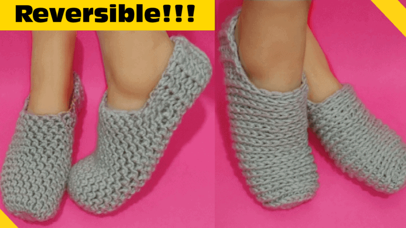 Quick and easy crochet slippers | Reversible Shoes?!?