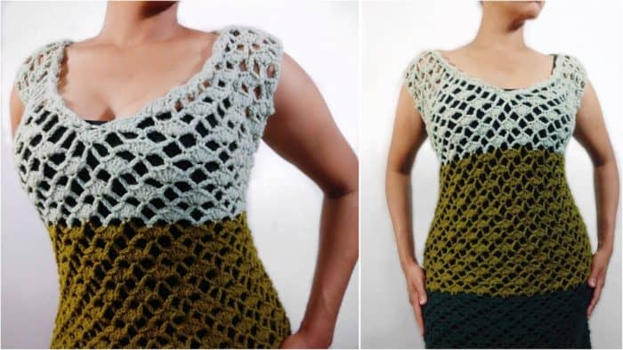 free crochet sweater dress pattern