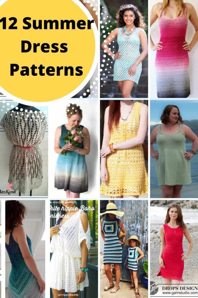 Women's Summer Crochet Colorful Dress Pattern  Crochet dress pattern free,  Crochet beach dress, Crochet dress pattern