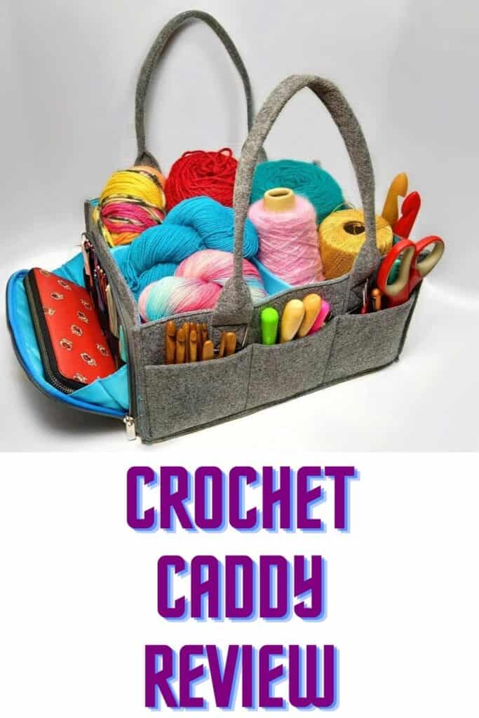 Crochet organizer tote bag