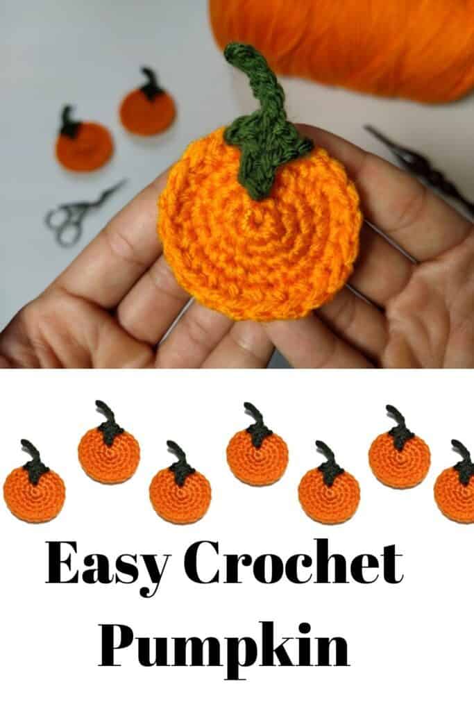 free crochet pumpkin applique