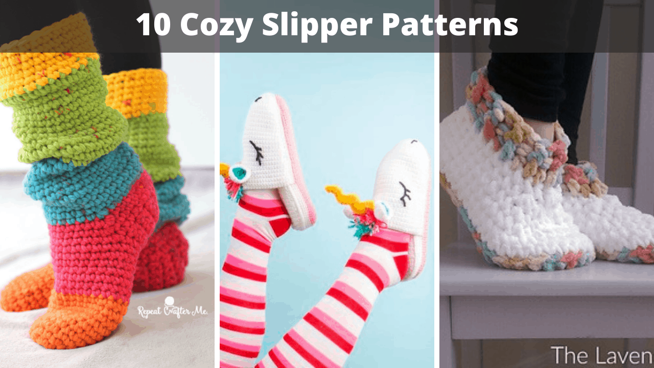 Crochet Two-Toned Slipper Socks - Free Pattern - Left in Knots