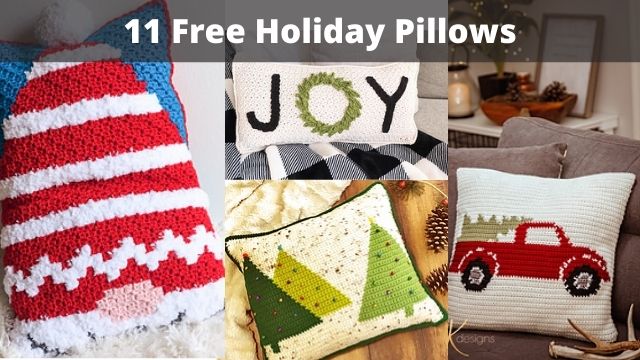 11 Free Crochet Christmas Pillow Cover Patterns for the Holidays