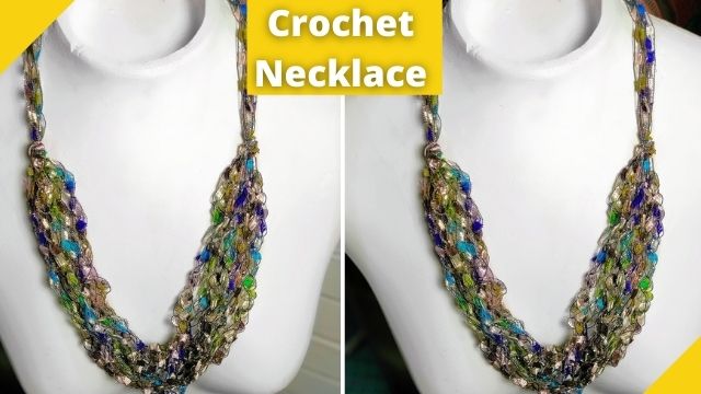 crochet ladder yarn necklace instructions