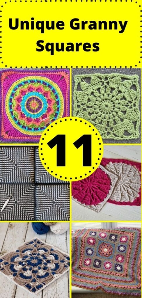different crochet granny squares