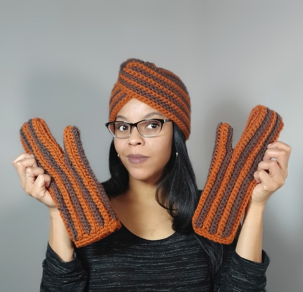 crochet mitten & turban set