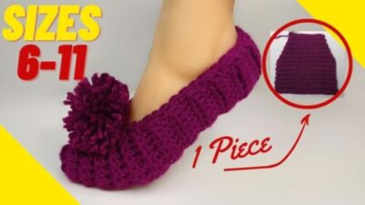 Reggie- Easiest Pattern For Crochet Slippers +Video