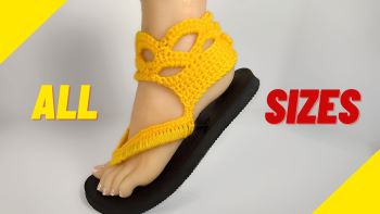 Crochet sandals using flip flops