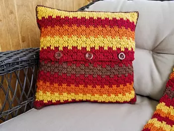 fall crochet pillow cover