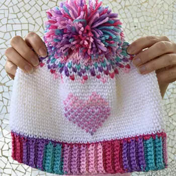 crochet heart beanie Pattern