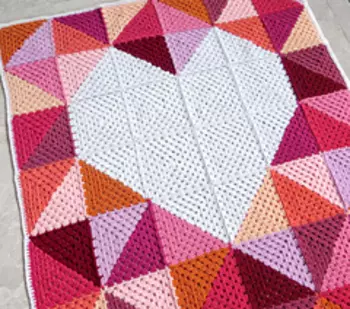 crochet heart blanket pattern