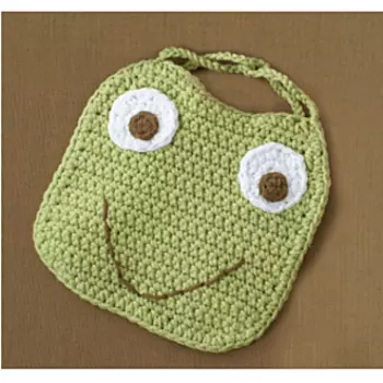 crochet frog baby bib