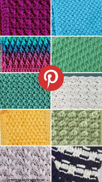 Textured crochet stitch library