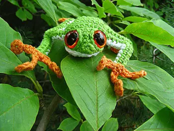 crochet frog plush