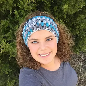 crochet puff stitch headband