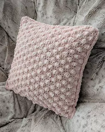 crochet puff stitch pillow