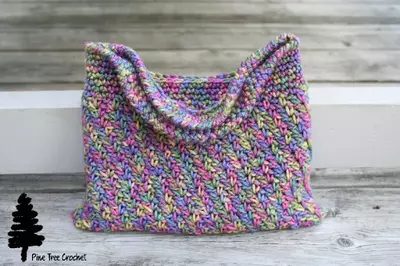 variegated yarn crochet bag