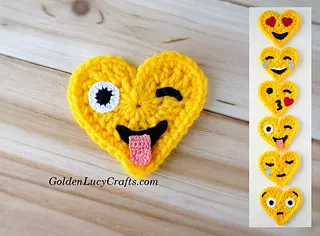 valentines crochet heart emoji