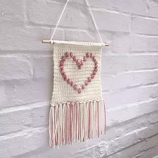 valentines day crochet decoration