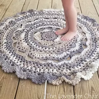 variegated crochet rug
