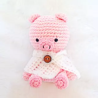 crochet pig in a blanket stuffed animal