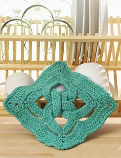  crochet Celtic knot dishcloth