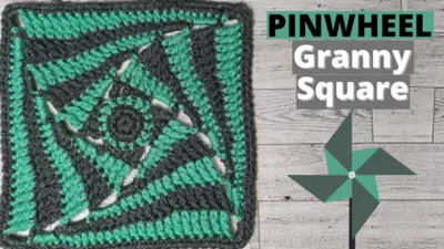 Crochet pin wheel granny square