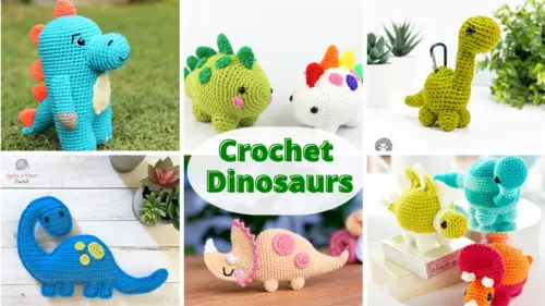 39 Fast and Easy Dinosaur Free Crochet Patterns You Can Make - Little World  of Whimsy