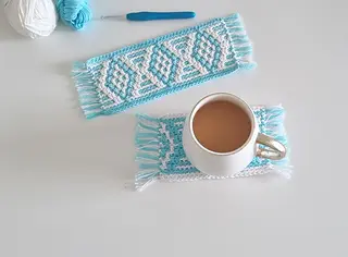 Mosaic Mug Rug - Free Crochet Pattern - MJ's off the Hook Designs
