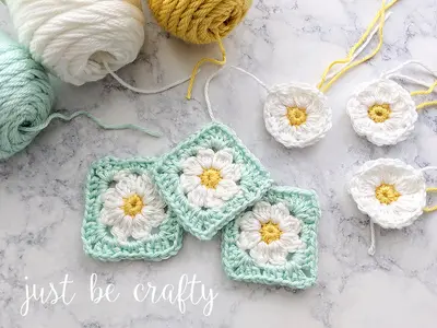 crochet granny square flower pattern