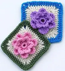 crochet granny square flower pattern