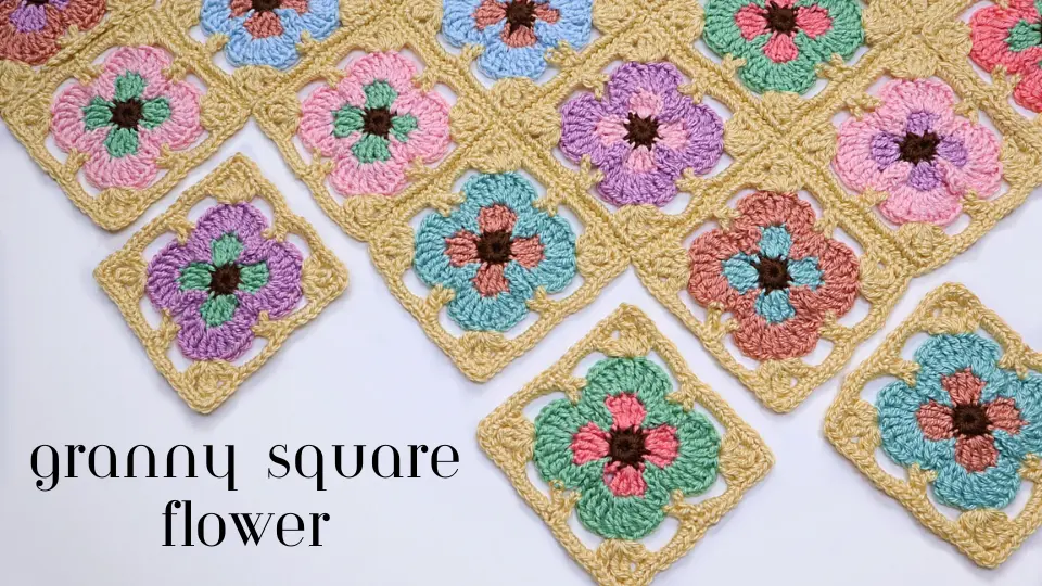 crochet granny square flower