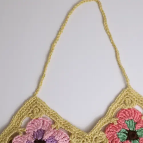 crochet granny square market bag