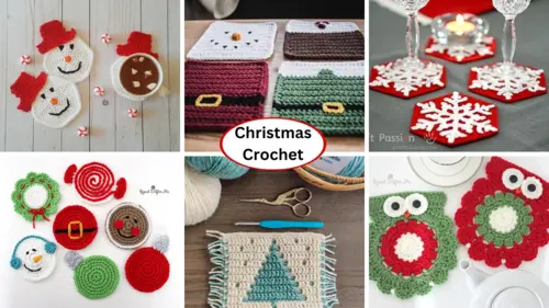 Christmas crochet coasters