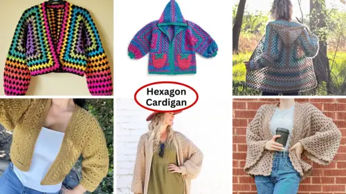 crochet hexagon cardigan