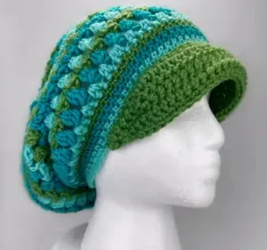 Crochet slouchy hat pattern