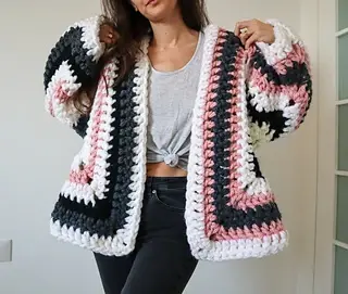 crochet hexagon cardigan