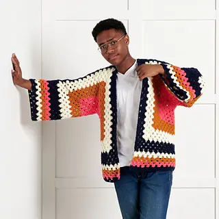 crochet hexagon cardigan