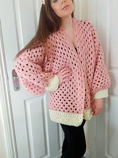 crochet hexagon cardigan