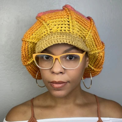 crochet slouchy hat with brim