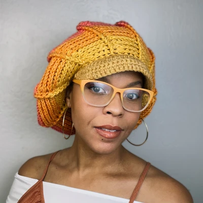 crochet slouchy hat with brim