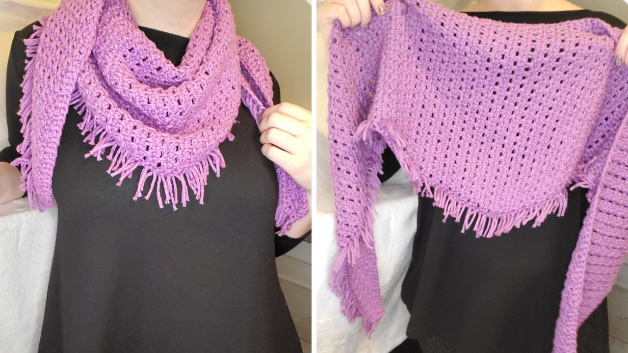 scarf with tunisian crochet lace stitches