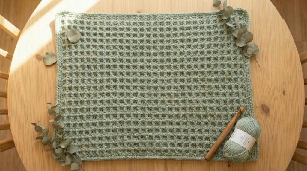 beginner waffle stitch blanket tutorial