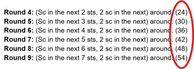 crochet stitch counts