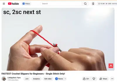 Youtube crochet pattern