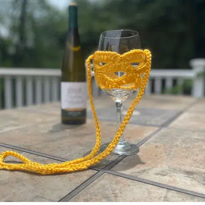 crochet wine glass holder pattern free